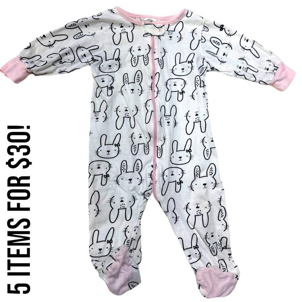 Gerber 6-9m Baby Girl Footies Sleep & Play